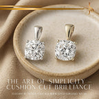 10K Solid White or Yellow Gold Lab Grown Moissanite Solitaire Pendant | Solid Bail | Round, Cushion, Pear, Emerald, Oval Cut | Pendant Only | Fine Jewelry Luxury Gift