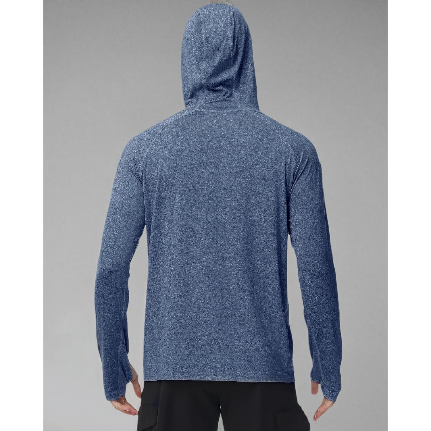 Roadbox Mens Upf 50+ Fishing Shirts, Long Sleeve Uv Sun Hoodie, Hiking Running Swim Athletic Workout Shirt