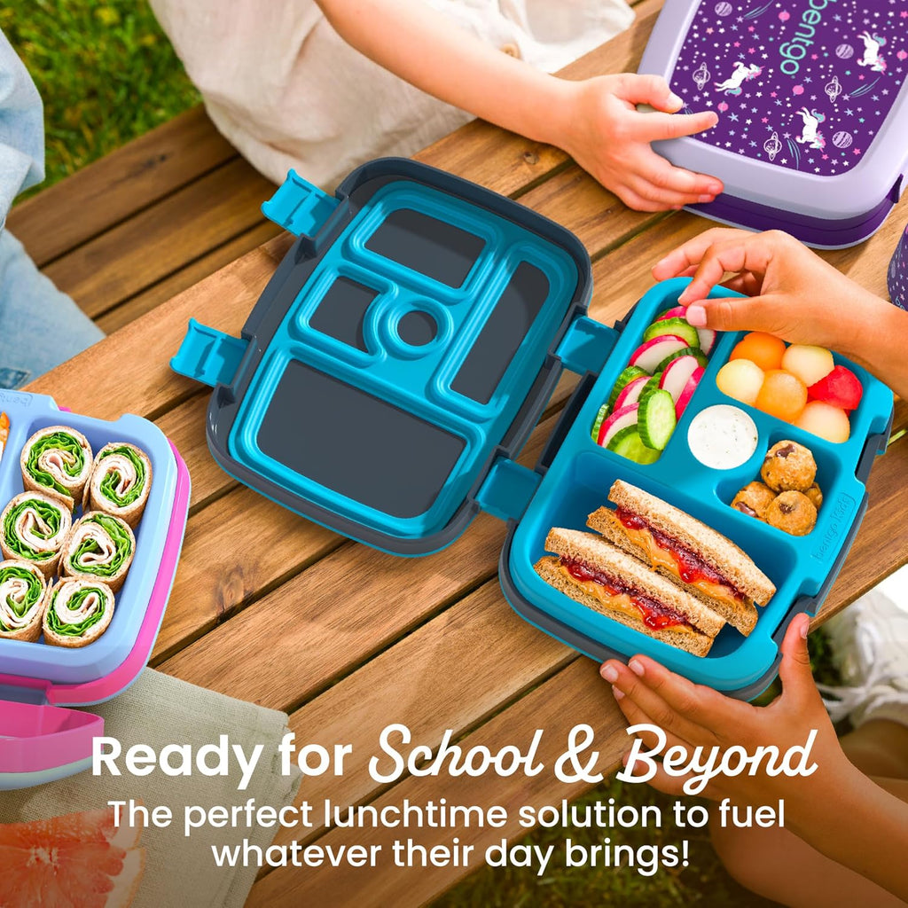 Bentgo Kids Prints Leak-Proof, 5-Compartment Bento-Style Kids Lunch Box - Ideal Portion Sizes For Ages 3-7, Durable, Drop-Proof, Dishwasher Safe, & Pfas & Bpa-Free Materials (Dinosaur)