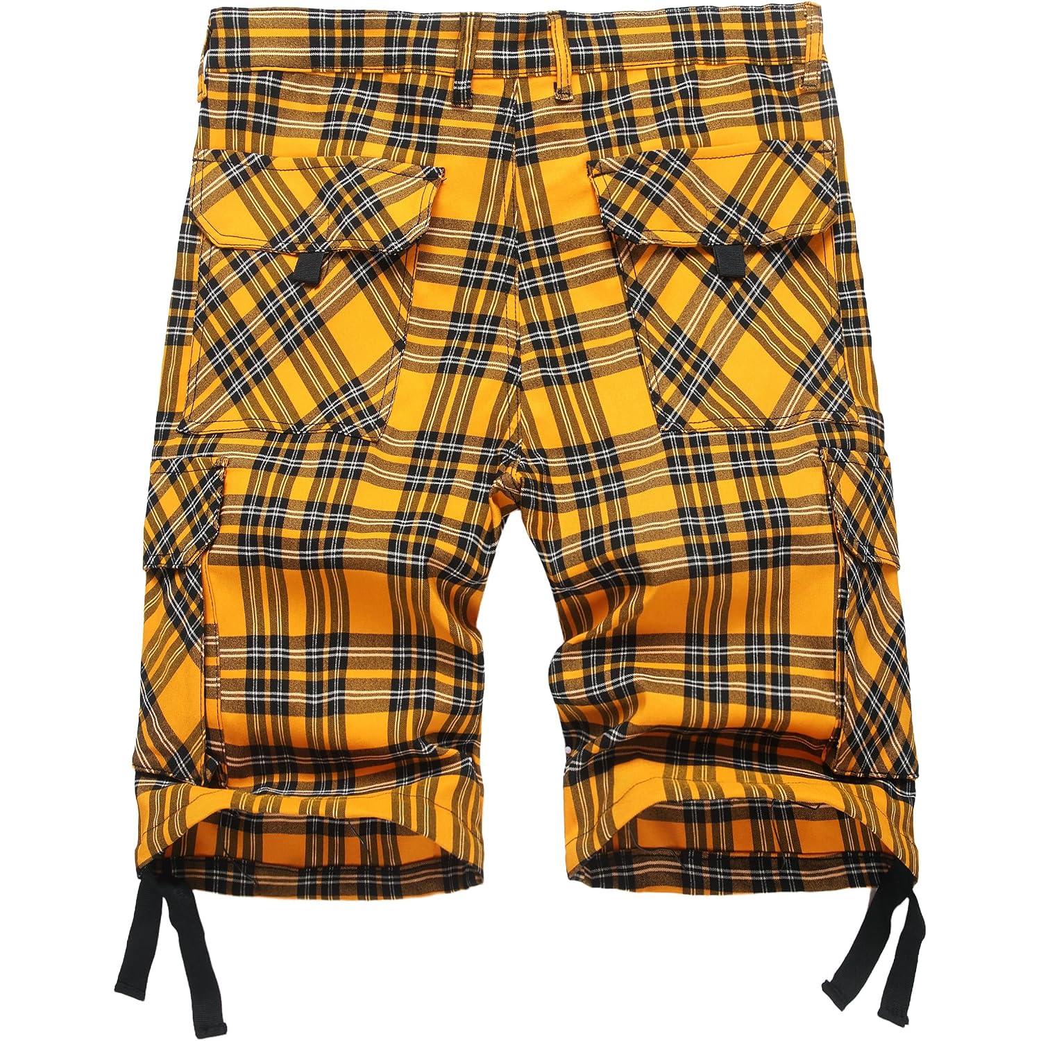 Novocct Cargo Short For Men 10" Inseam Relaxed Fit Plaid Outdoor Hiking Work Stretch Cotton Casual Shorts With Multi-Pocket