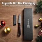 Paudin Paring Knife, 3.5 Inch Fruit Knife, High Carbon 5Cr15Mov Stainless Steel Forged Paring Knife, Ultra Sharp Small Kitchen Knife, Ergonomic Wooden Handle With Elegant Gift Box