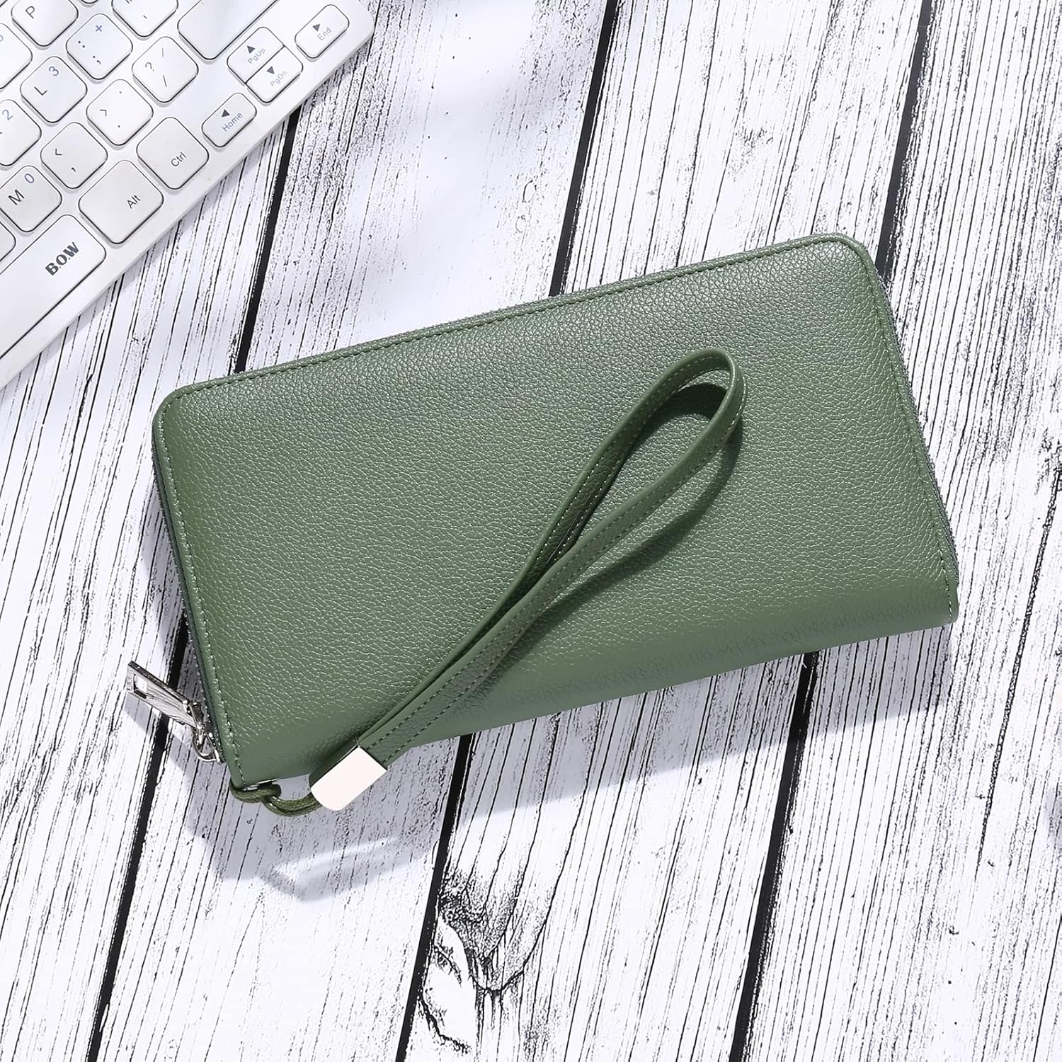 GOIACII Womens Wallet RFID Blocking Leather Zip Around Wallet Large Capacity Long Purse Credit Card Clutch Wristlet | RFID Blocking, Zip Around, Large Capacity, Long, Credit Card, Clutch