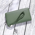 GOIACII Womens Wallet RFID Blocking Leather Zip Around Wallet Large Capacity Long Purse Credit Card Clutch Wristlet | RFID Blocking, Zip Around, Large Capacity, Long, Credit Card, Clutch