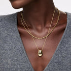 Ana Luisa Pebble Pendant Necklace for Women - 14K Gold Plated and Silver Rhodium Plated Trendy Teardrop Necklace with Lobster Clasp - Hypoallergenic, Water-Resistant, Tarnish-Free Jewelry