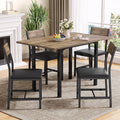 Ironck 5-Piece Dining Table Set For 4, Extendable Kitchen Table Chairs Set Of 4, Dining Room Table With 4 Upholstered Chairs, Folding For Small Space, Apartment, Walnut