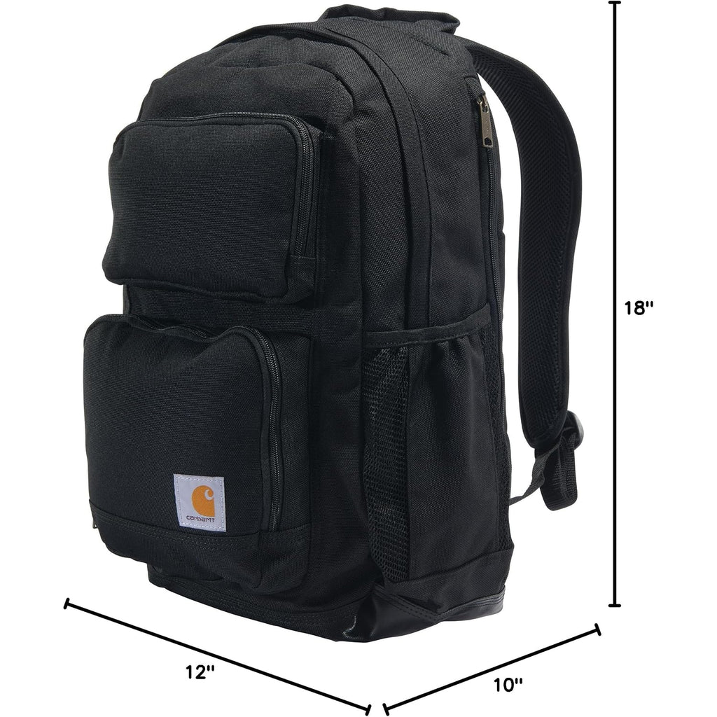 Carhartt 28L Dual-Compartment Backpack, Durable Pack With 16" Laptop Sleeve And Duravax Abrasion Resistant Base, Black