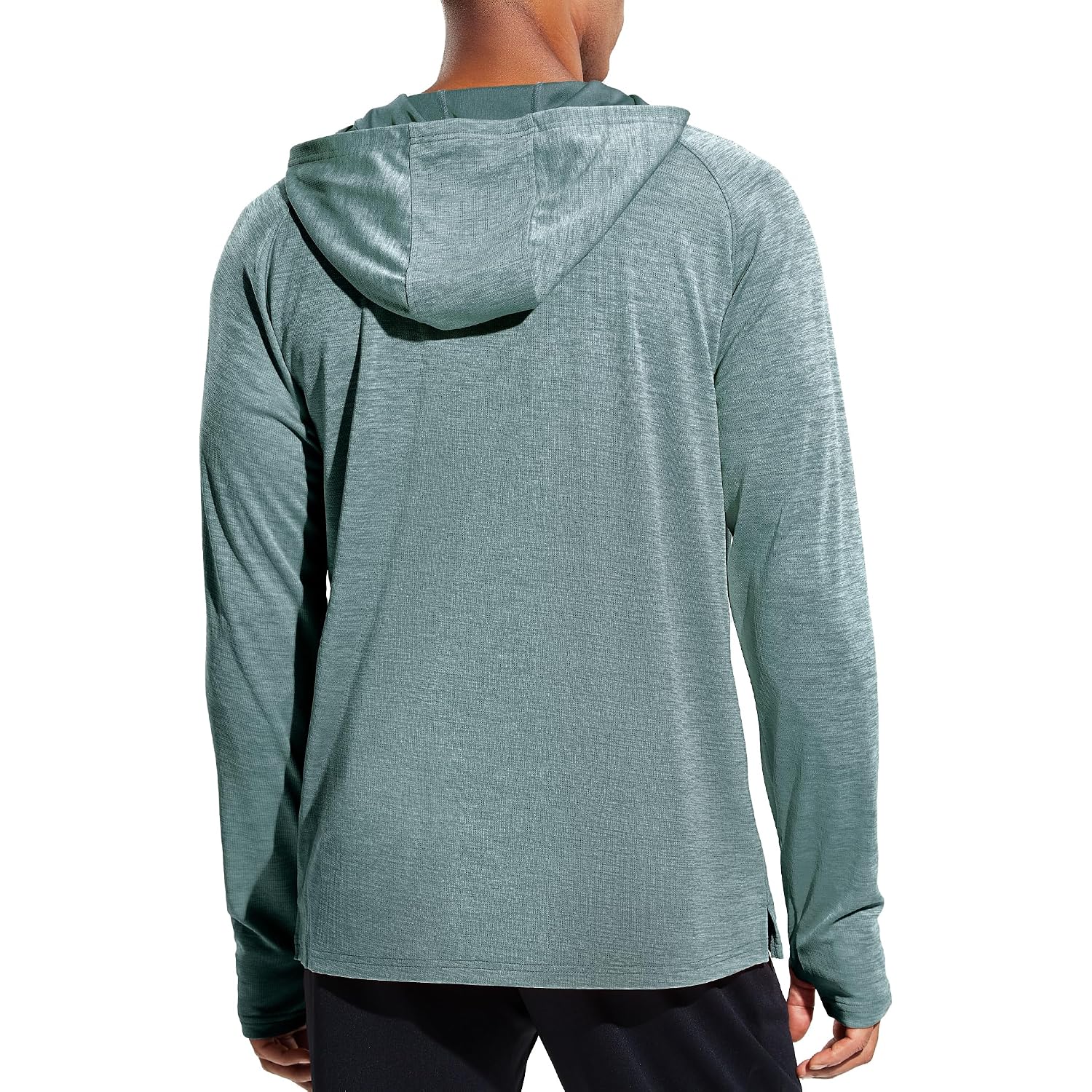 Mier Men'S Upf 50+ Sun Protection Hoodie Long Sleeve Spf Fishing Hiking Running Thumbhole Shirts Hooded Quick Dry Lightweight