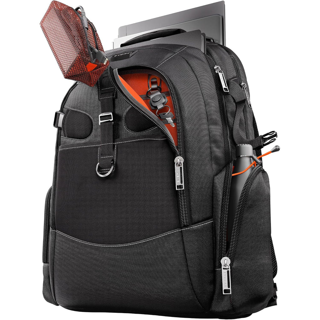 Everki Business 120 Pro 2 Laptop Backpack 40L W/Rain Cover Mesh Accessories Pouch & Quick Release Magnetic Keychain-2 Travel Laptop Compartments Fit Up To 18.4"Rfid Pocket Patented Corner Protection