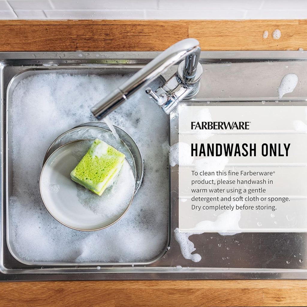 Farberware 15-Piece Kitchen Knife Set, High-Carbon Stainless Steel Blades with Wood Block, Steak Knives, Sharpening Tool & All-Purpose Shears, Razor Sharp, Ergonomic Stainless Steel Handles