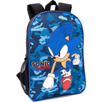 Sonic The Hedgehog Boys Backpack | Kids Navy Camo School Rucksack Pencil Case, Water Bottle | Game Merchandise, Blue, One Size, ['Rucksack']