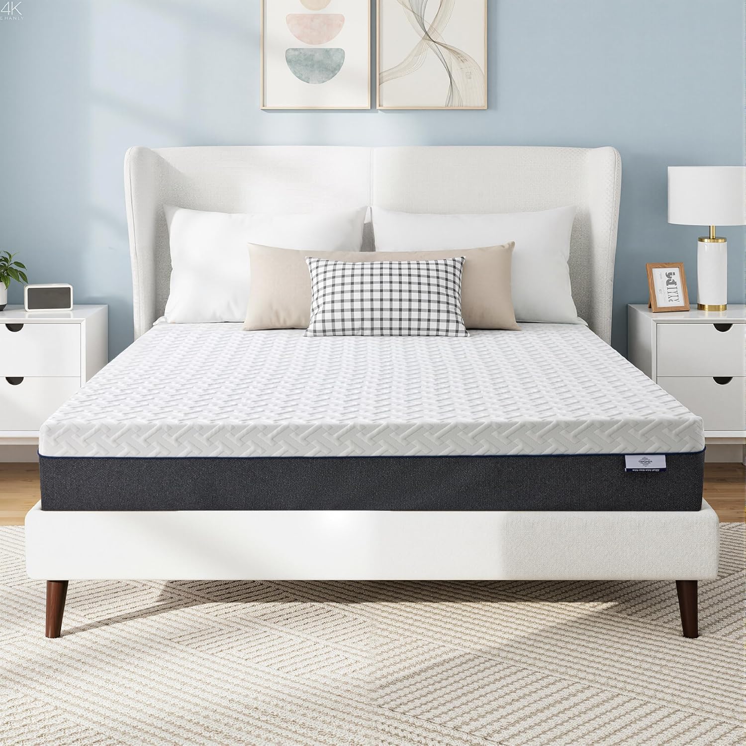 Gelsea Queen Mattress 10 Inch For Cool Sleep & Pressure Relief, Gel-Infused Green Tea Memory Foam, Medium Plush Support With Egg-Crate Design, Certipur-Us Certified, Fiberglass Free Bed In A Box
