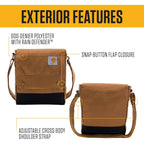 Carhartt Crossbody Snap Bag, Durable, Adjustable Crossbody Bag with Flap Over Snap Closure