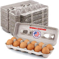 MT Products Blank Natural Pulp Egg Cartons Holds Up to Twelve Eggs - 1 Dozen - Strong Sturdy Egg Crate Cardboard Material Perfect For Storing Extra Eggs (25 Pieces) - Made in the USA