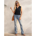 Women's Sleeveless Polo Shirts V Neck Collared Tank Tops Golf Office Business Casual Summer Tops