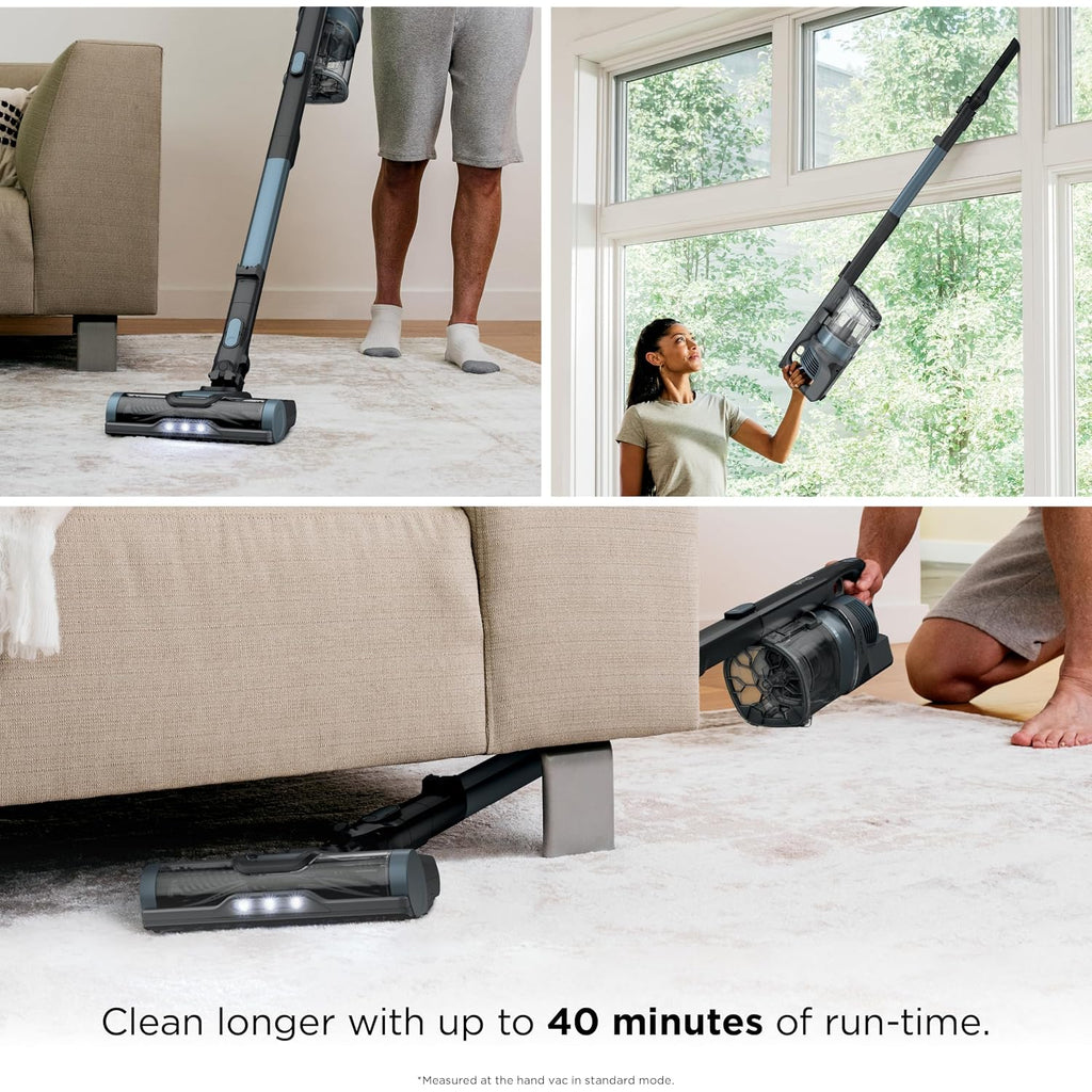 Shark Pet Cordless Stick Vacuum | Xl Dust Cup, Led Headlights, Removable Handheld Vac, Crevice Tool | Portable Vacuum For Pet Hair | Carpet & Hard Floors | 40-Min Runtime | Ice Blue | Ix141Amz