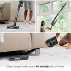 Shark Pet Cordless Stick Vacuum | Xl Dust Cup, Led Headlights, Removable Handheld Vac, Crevice Tool | Portable Vacuum For Pet Hair | Carpet & Hard Floors | 40-Min Runtime | Ice Blue | Ix141Amz