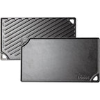 Lodge Reversible Cast Iron Grill/Griddle Pan 16.75 x 9.5 - Pre-Seasoned Dual-Sided Double Burner for BBQ, Eggs, Pancakes, Burgers - PFAS Free Cookware - Flat Top Plate for Oven, Grill, & Campfire