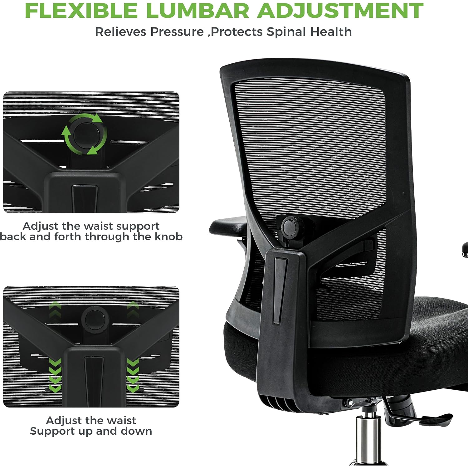 Big And Tall Office Chair 700Lbs With Ergonomic W Wide Thick Seat Cushion, Oversized Mesh Desk Chair With Adjustable Lumbar Support, Computer Chair With Upgraded 4D Armrests