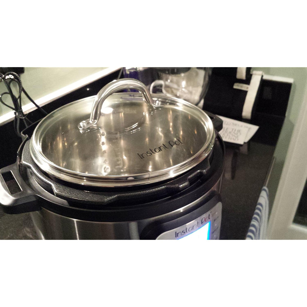 Instant Pot Tempered Glass Lid, 9.1-In, 6-Qt, Cooking Pot Lid, Stainless Steel Handle and Rim, Clear