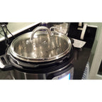 Instant Pot Tempered Glass Lid, 9.1-In, 6-Qt, Cooking Pot Lid, Stainless Steel Handle and Rim, Clear
