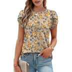 Womens Summer Tops Dressy Casual Blouses Short Sleeve Shirts For Women Business Casual Beach Vacation Outfits