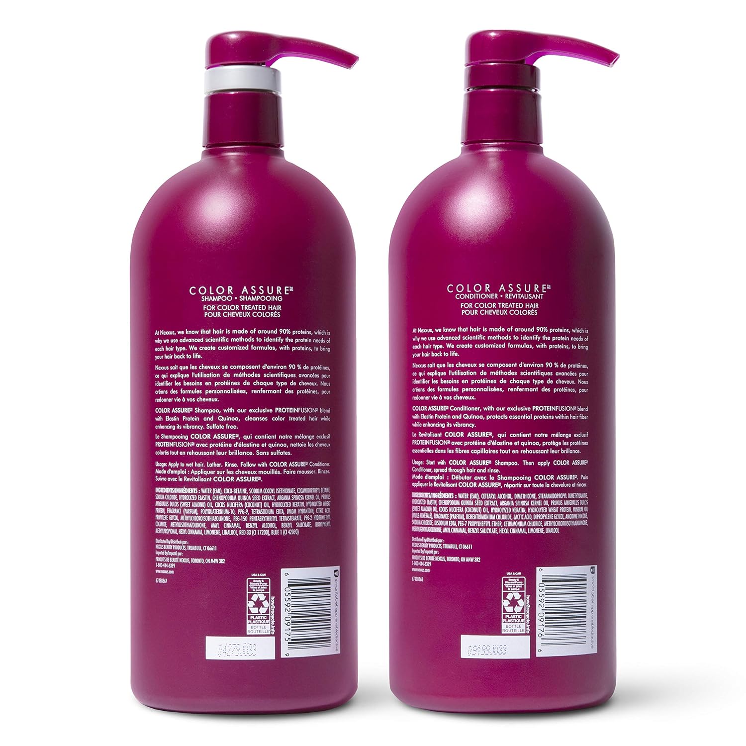 Nexxus Color Assure Shampoo and Conditioner for Color Treated Hair Color Assure Enhance Color Vibrancy for Up to 40 Washes 33.8 oz, 2 Count