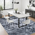 5X7 Area Rug Living Room Rug: Washable Modern Abstract Soft Thin Rug Indoor Floor No Slip Stain Resistant Carpet For Bedroom Dining Room Farmhouse Nursery Home Office - Black