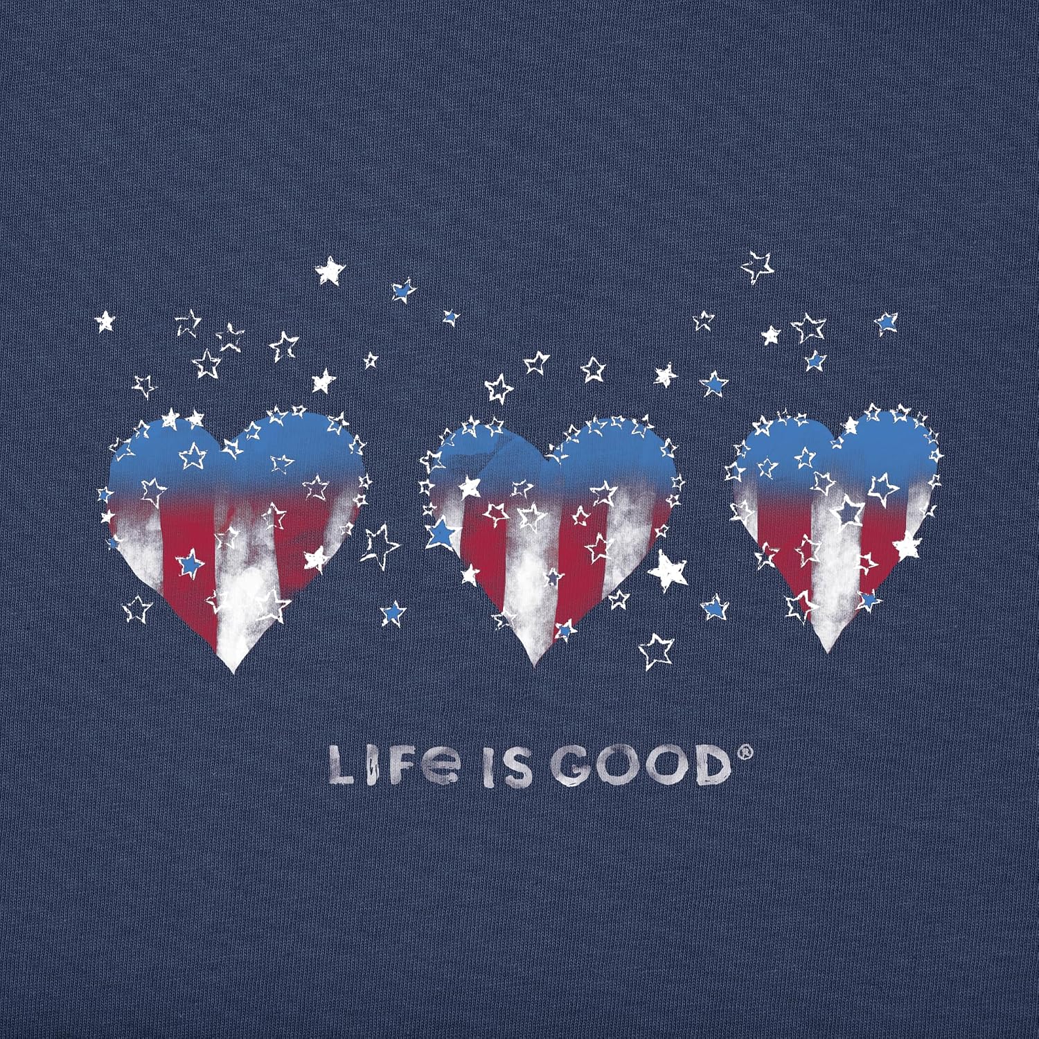 Life Is Good. Women'S Americana Hearts Stars And Stripes Crusher Tee