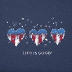 Life Is Good. Women'S Americana Hearts Stars And Stripes Crusher Tee