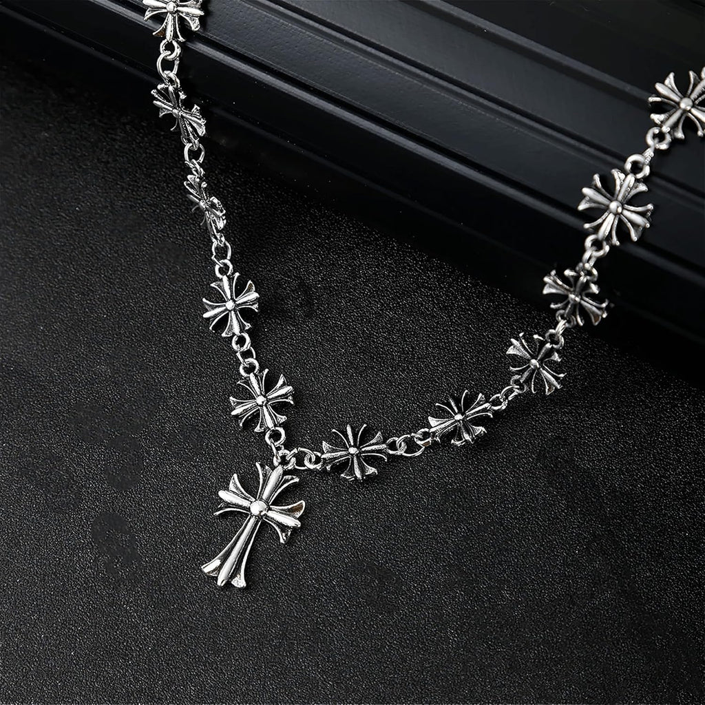 SHINYY Cross Necklace for Women and Men | Goth Punk Pendant Necklace | Gothic Grunge Religious Jewelry for Him Her