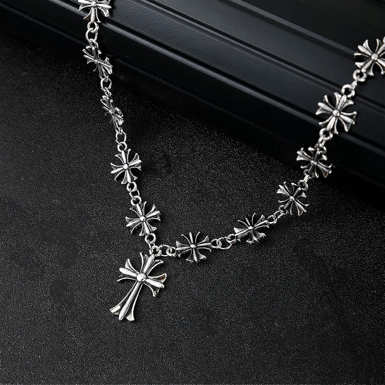 SHINYY Cross Necklace for Women and Men | Goth Punk Pendant Necklace | Gothic Grunge Religious Jewelry for Him Her