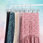 Premium 14 Inch Clear Pants Hangers With Adjustable Clips - 12 Pack Space-Saving Skirt Hangers - Non-Slip Heavy Duty Plastic Closet Organizers With 360° Swivel Hook