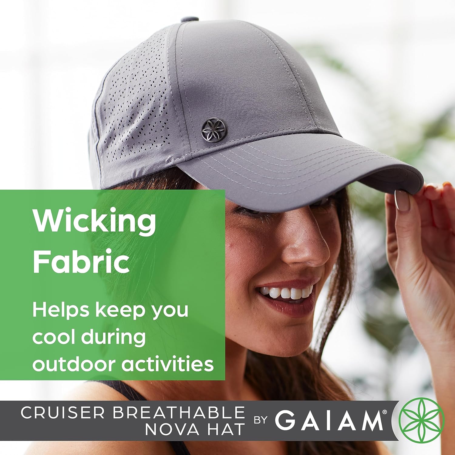 Gaiam Women's Hat-Breathable Ball Cap, Pre-Shaped Bill, Adjustable Size for Running
