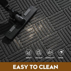 Front Door Mat, Heavy Duty Waterproof Doormat 29.5"X17", Grey | Indoor Outdoor Non-Slip Low Profile Dirt Trapper Absorbent Rubber Mat For Entryway, Stain Fade Resistant Easy Clean