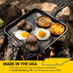 Lodge Seasoned Cast Iron Square Griddle - 11 Inches - Durable Pan - Cast Iron Cookware for Pancakes, Eggs, Bacon & Grilling Favorites