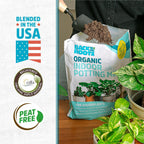 Back To The Roots 100% Organic Indoor Potting Mix (6 Quart), Promotes Healthy Houseplant Growth, Made In The Usa