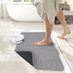 Bath Mat,Ultra Thin Bathroom Rugs,Rubber Bath Mats for Bathroom,No Slip Bath Rugs,Quick Dry,Machine Washable,Low Pile,Absorbent,Shower Outside,Sink,Home Decor Accessories.Grey,1'5"x2'3"(17x27Inch)