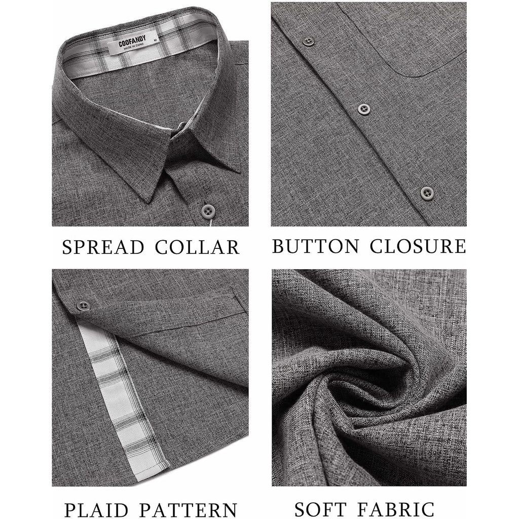 Coofandy Men'S Button Down Shirts Short Sleeve Casual Summer Beach Vacation Wedding Shirt With Pocket