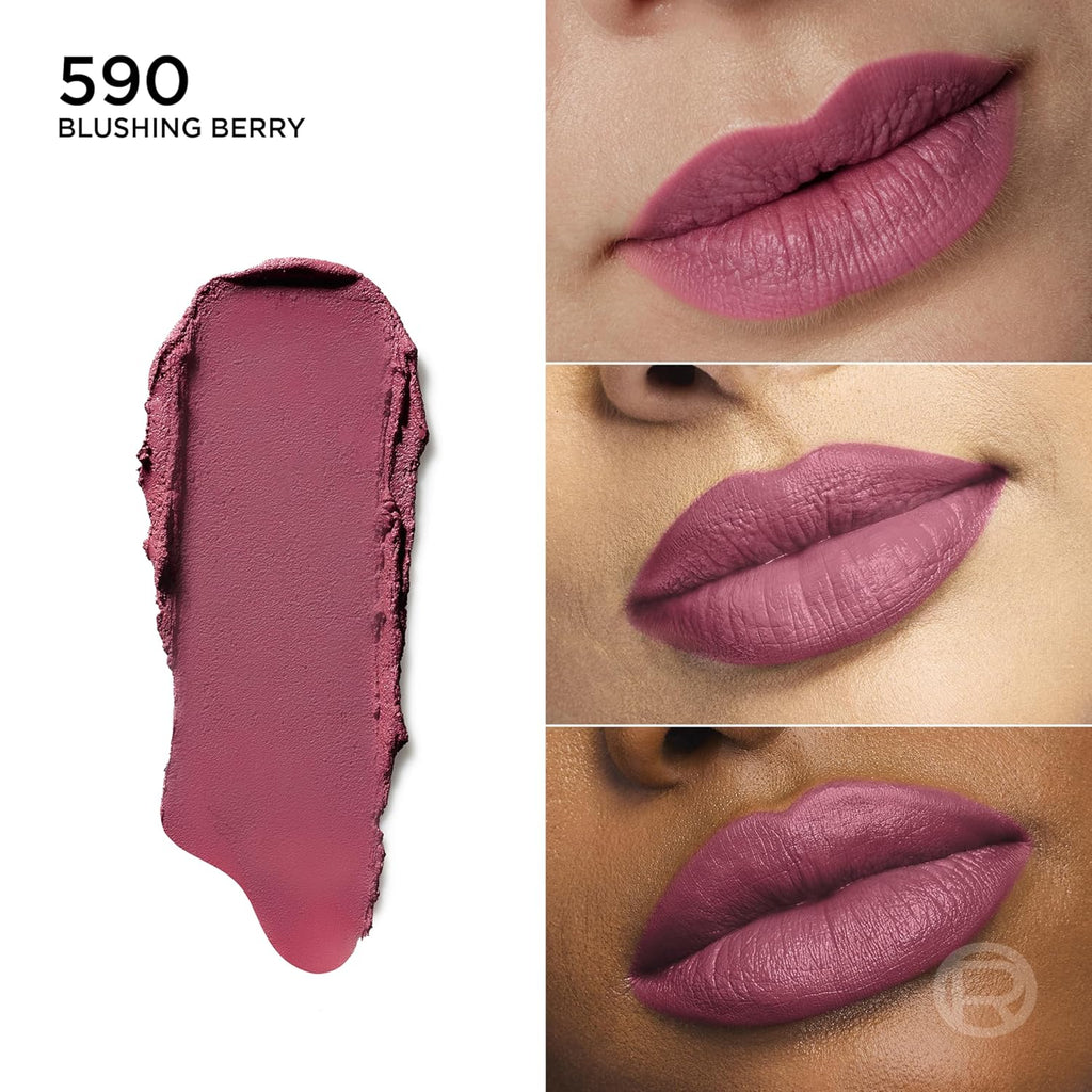 L'Oreal Paris Colour Riche Blurred Matte Lipstick for Moisturized Lips, Lip Makeup with Argan Oil and Vitamin E, Blushing Berry