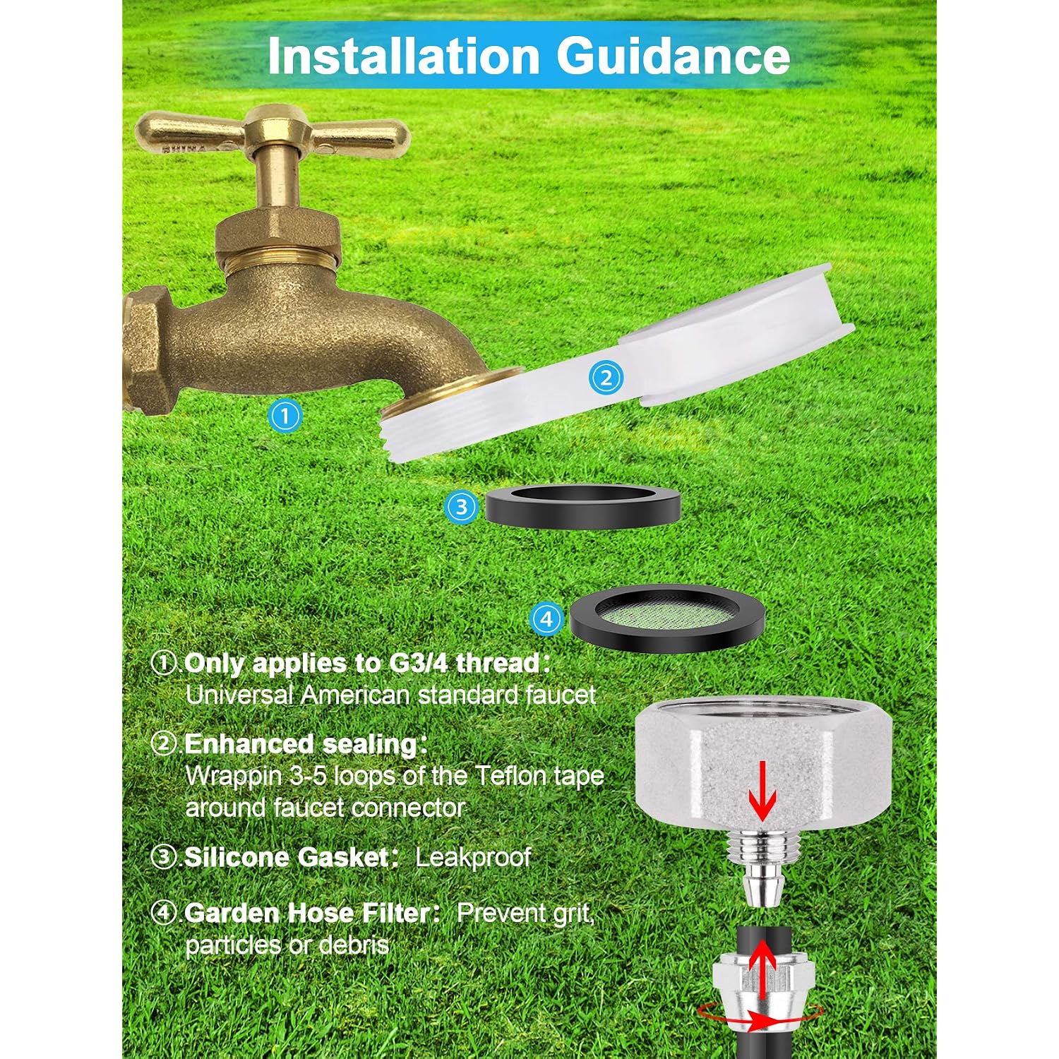 Misters For Outside Patio 89Ft(27.3M)+34 Brass Mist Nozzles+A Brass Adapter(3/4") Detachable Outdoor Misting Cooling System For Garden, Waterpark, Greenhouse, Backyard