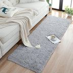 Soft Runner Rugs For Bedroom Living Room Plush Fluffy Rug 2X6 Feet, Shag Furry Area Rug Carpet Non Shedding For Nursery Children Kids Girls Room Home Decorative, Grey