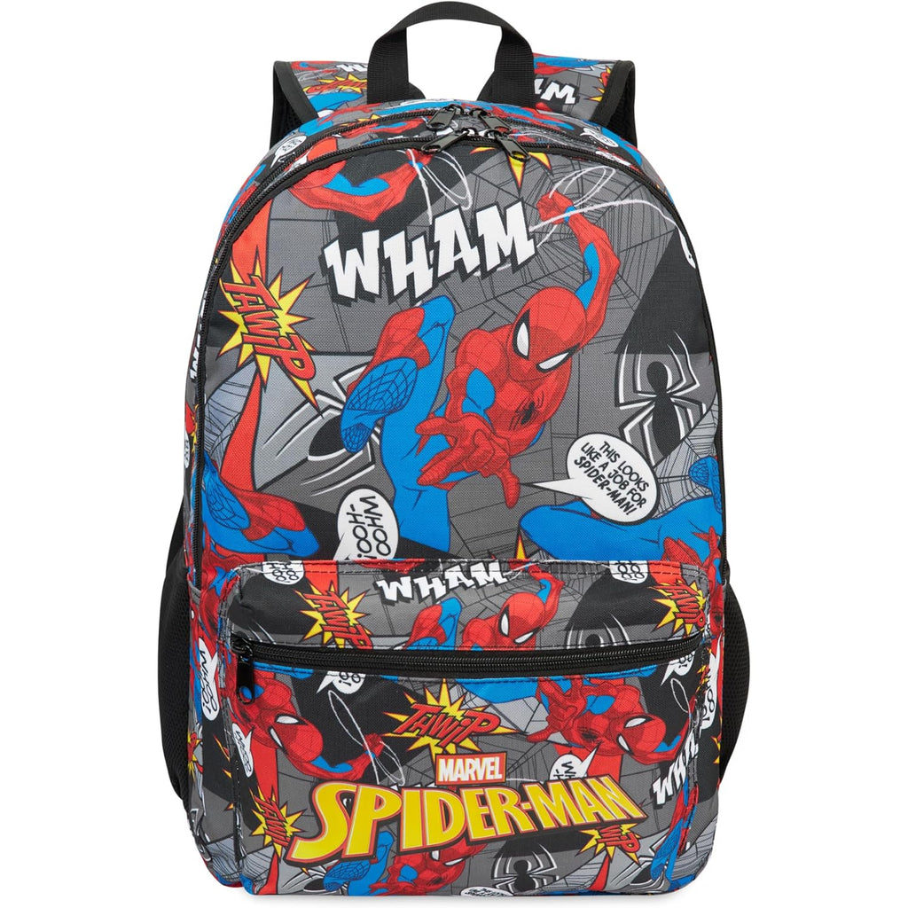 Get Trend Marvel Spider-Man Kids Backpack, Boys Lightweight 18 Inch Book Bag, Padded Straps Travel School Bag Gifts For Boys (Multi Spiderman)