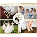 Wedding Foldable Flats Dancing Shoes Bulk Women'S Roll Up Ballet Flats Wedding Party Slippers For Bridesmaids Guests