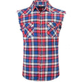 Men'S Casual Flannel Plaid Shirt Sleeveless Plus Size Vest