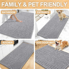 OLANLY Bathroom Rug Mat 30x20, Thick Soft and Absorbent Chenille Bath Mat, Non-Slip Rubber Backing, Machine Washable Quick Dry Bath Rugs for Tub Shower Floor, Home Decor Accessories, Grey
