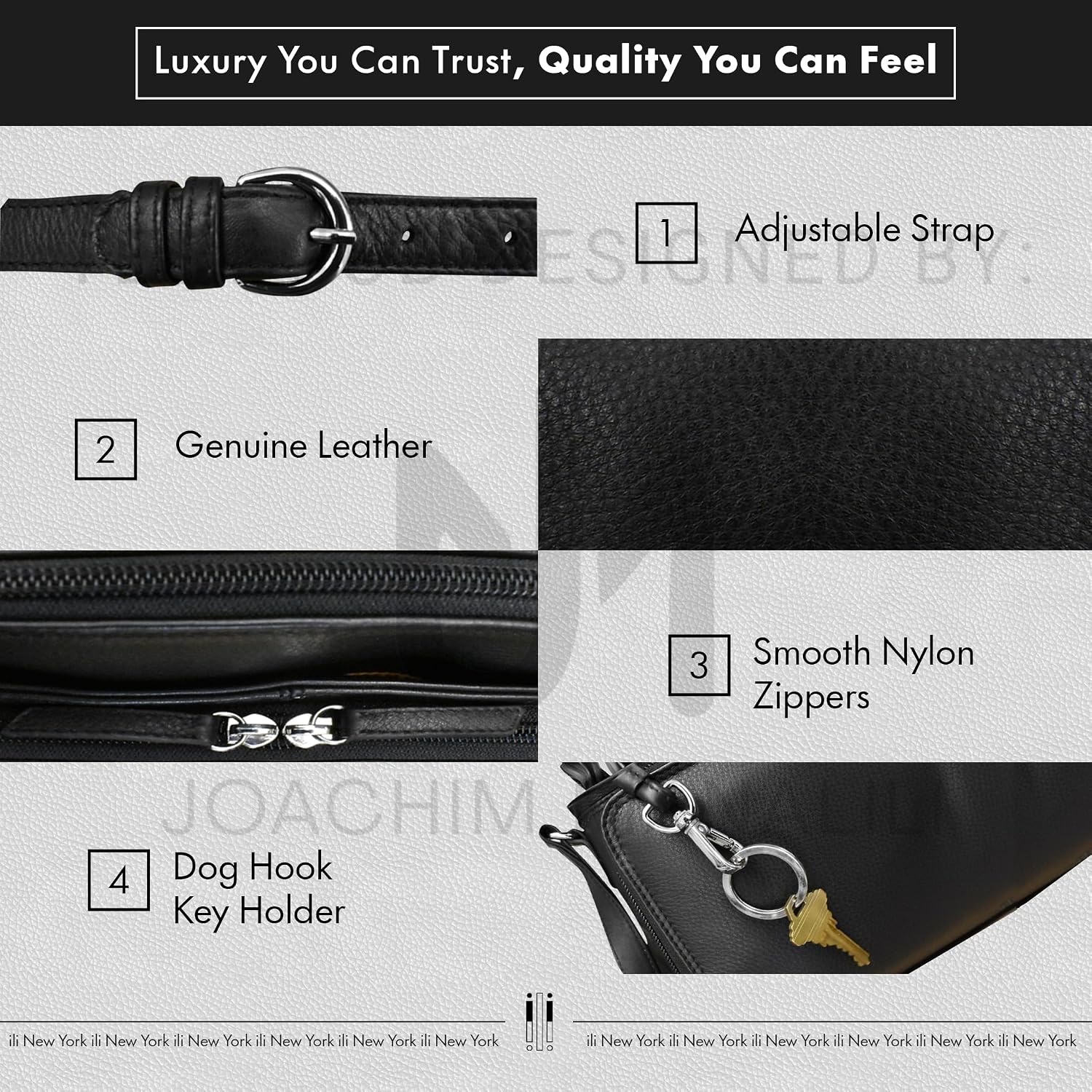 Ili New York Genuine Leather Crossbody Bags For Women - Premium Rfid Blocking Shoulder Bag Organizer With Adjustable Strap
