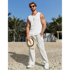 Coofandy Mens Casual Tank Tops 2 Pack Waffle Knit Sleeveless Shirt Breathable Tank Shirts Summer Muscle Tee