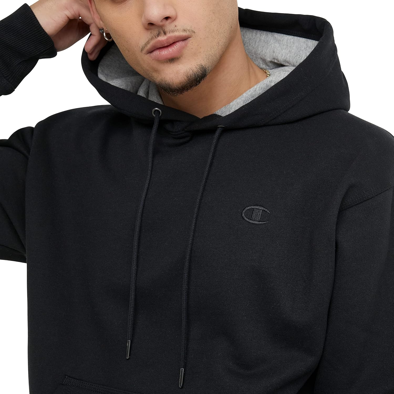 Champion Men'S Pullover Fleece Hoodie, Standard Fit, Midweight, C Logo, Available In Regular And Big & Tall
