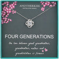 AnotherKiss Generations Necklace for Great Grandmother Gifts, Sterling Silver Necklace Grandma Mom Daughter Granddaughter, Mothers Day Jewelry Birthday Gift Ideas