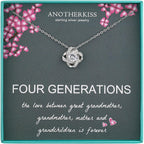 AnotherKiss Generations Necklace for Great Grandmother Gifts, Sterling Silver Necklace Grandma Mom Daughter Granddaughter, Mothers Day Jewelry Birthday Gift Ideas